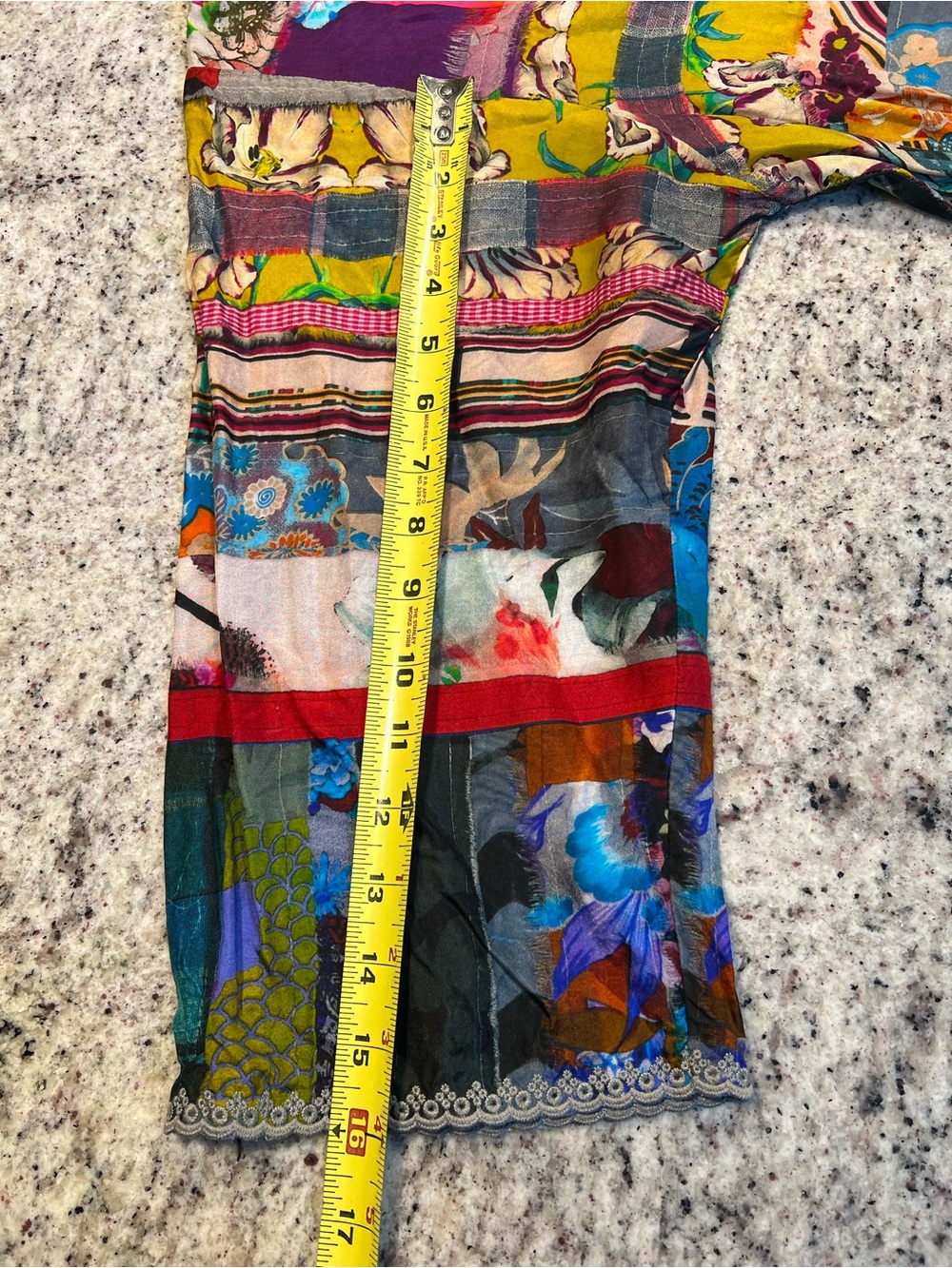 Johnny Was Sonnet Leonora Silk Boho Patchwork V-Neck Multicolor Tunic - Picture 7 of 11
